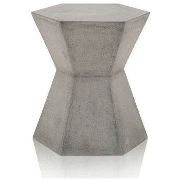 Round Bento Accent Table Slate Gray Concrete