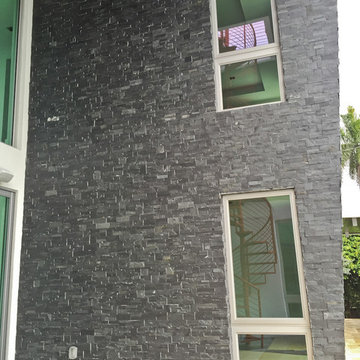 Entry Wall with Nero Format Natural Stone Panels