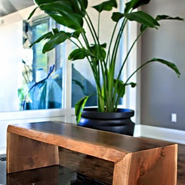 Custom Live Edge Walnut Bench