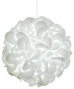 Deluxe Rounds Pendant Light Fixture, LED Bulb, Cool White Glow