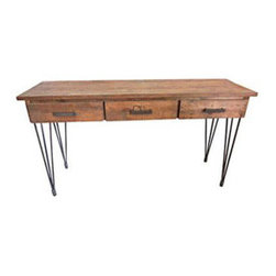 Pine and Iron Console Table - Console Tables
