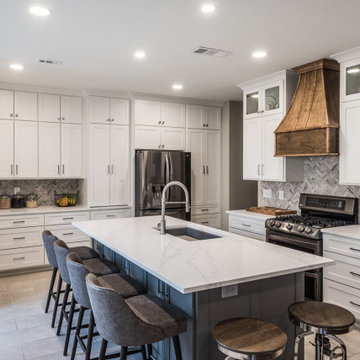 The Southern Glam House — Kitchen, Living, Dining. Bathrooms