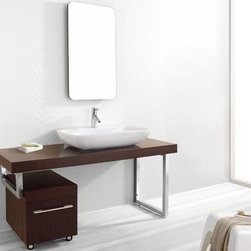 Virtu USA Lyle 60" Bathroom Vanity Chestnut Finish - Vanity Tops And Side Splashes