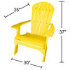 Phat Tommy Folding Recycled Poly Adirondack Patio Chair, Yellow