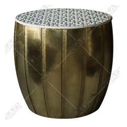 BONE END TABLE WITH BRASS BASE - Furniture