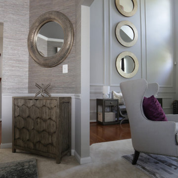 Cream Inspired Foyer, Dining, & Living Room