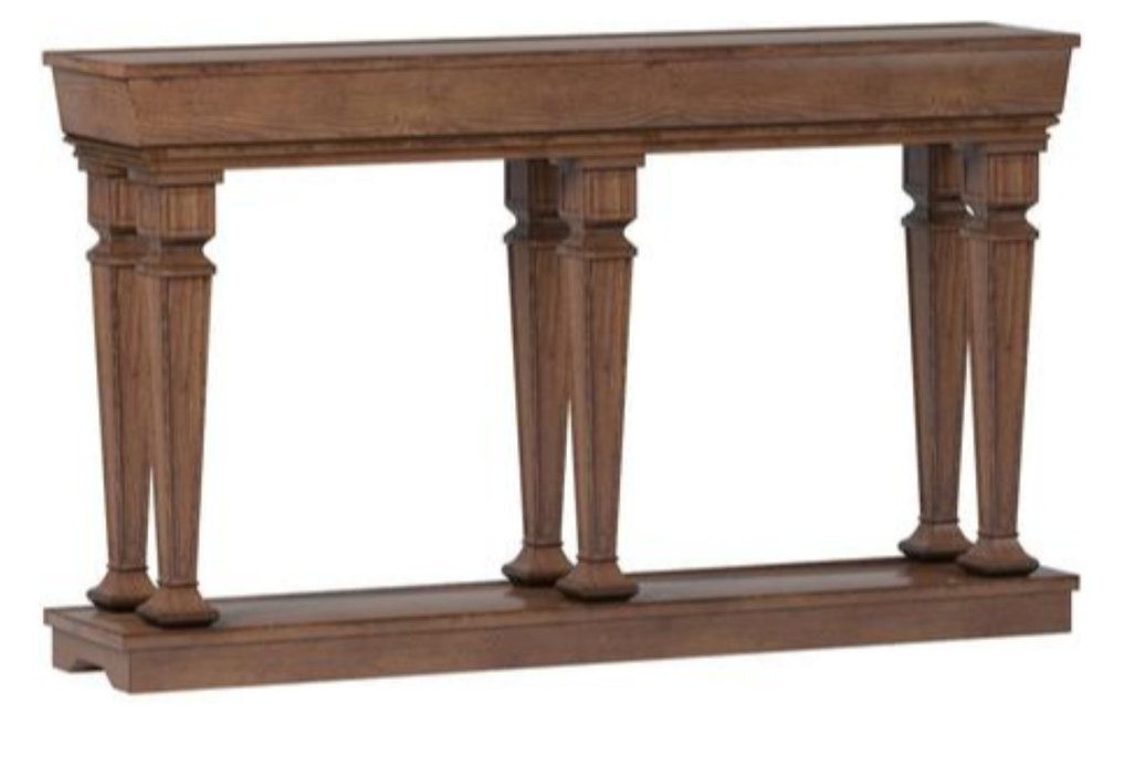 Wooden Console Table with One Bottom Shelf, Oak Brown - Traditional ...
