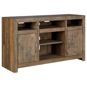 Bowery Hill 62"" TV Stand in Rustic Gray and Brown