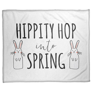 Hippity Hop Into Spring 50x60 Fleece Throw Blanket