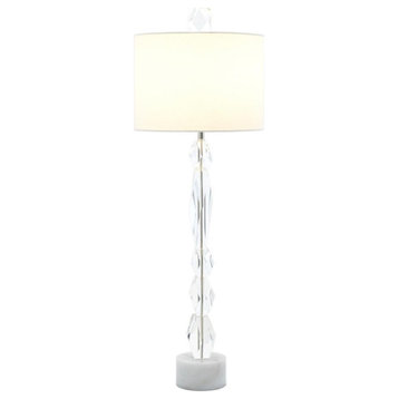 Facette Table Lamp with White Marble Base