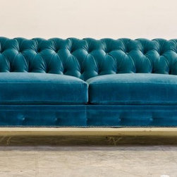 Pavo Velvet Chesterfield - Sofas And Sectionals