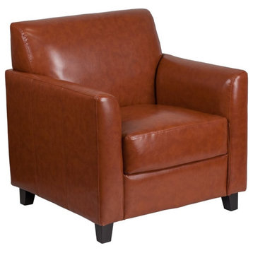 Catania Modern / Contemporary Diplomat Leather Reception Chair in Cognac