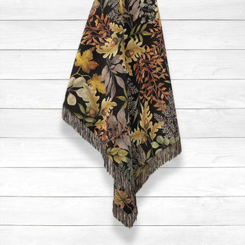 Laural Home Sophisticated Autumn Woven Throw with Fringe Edge, 50" X 60"