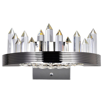 CWI Lighting 1218W12-613 Agassiz LED Sconce With Polished Nickel Finish
