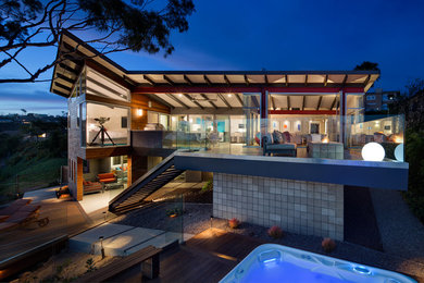 Example of a trendy exterior home design in San Diego