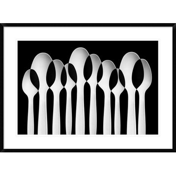 "Spoons Abstract: Forest" Framed Digital Print by Jacqueline Hammer, 38"x28"