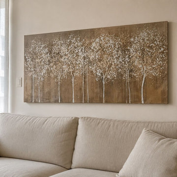 Large Modern Abstract Birch Tree Canvas Wall Art for Living Room
