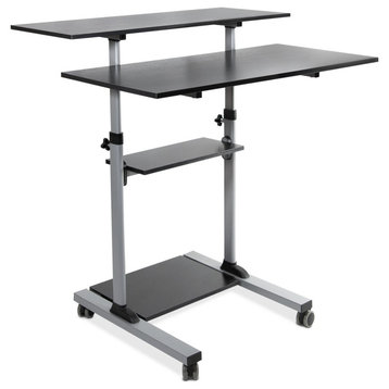 Mount-It! Mobile Standing Desk, Height Adjustable, Rolling Desk, 40" Tabletop