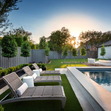 Dallas Inwood Estates Transitional Modern Swimming Pool + Courtyard