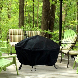 Round Vinyl Fire Pit Cover in Black - Fire Pit Accessories