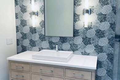 Grey Neutral Pool House Bathroom Renovation