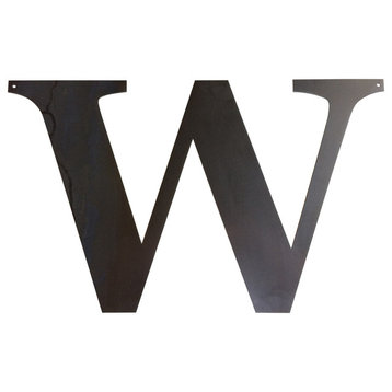 Rustic Large Letter "W", Raw Metal, 20"