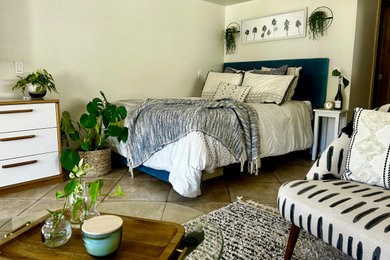 Example of a small beach style bedroom design in San Diego