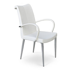 Tulip Arm Chair- White Italian PPM - Dining Chairs