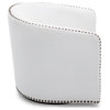 Home Square Faux Leather Swivel Arm Chair in Milky White - Set of 2