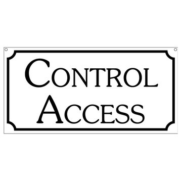 Control Access, Aluminum Fair Boardwalk Carnival Ride Casino Sign, 6"x12"