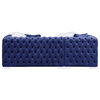 ACME Syxtyx Sectional Sofa With 4 Pillows, Blue Velvet