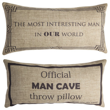 Man Cave Gift for Men0Fathers Dads  Double Sided Indoor Outdoor Pillow