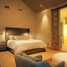 wood ceiling bedroom