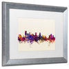 Michael Tompsett 'Baltimore Maryland Skyline' Matted Framed Art, White, 20"x16"