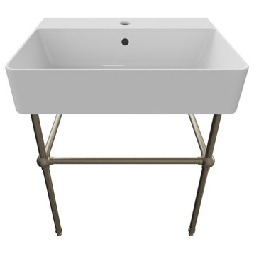 NUO 2 Console, Brushed Nickel Legs