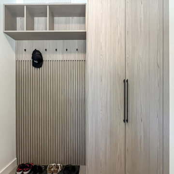 Grey Pine Mudroom Wardrobe with Slats: Tiny, ON