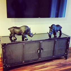 All Steel Media Consoles / TV Stands - Media Cabinets