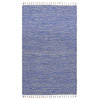 Blue Complex Chenille Flat Weave  Rug, 3'x5'