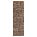 Addison Rugs - Elma AEL32 Brown 2'3" x 7'10" Runner Rug - Experience the refined beauty of the Elma collection, your ultimate choice for classic, traditional elegance. Expertly space-dyed to achieve intriguing depth and character, each rug seamlessly blends warm and cool hues to complement any décor. With a sturdy cotton foundation featuring short fringe, and a luxuriously soft 100% polyester pile, you'll enjoy unmatched durability without compromising on comfort. Feel the allure of the Elma collection and let its timeless appeal bring an extra touch of sophistication to your home.