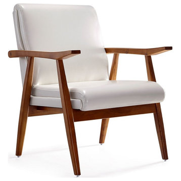 Arch Duke Accent Chair, White and Amber
