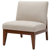 Kari Slant Back Wood Accent Chair, Cream