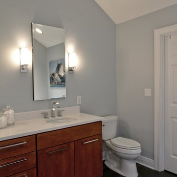 Cherry Vanity with Recessed Medicine Cabinet
