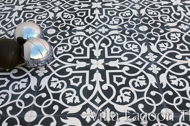 "Gypsy Black & White" Cement Tile from Villa Lagoon Tile