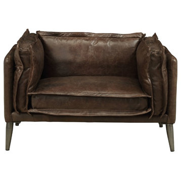 ACME Porchester Chair, Distress Chocolate Top Grain Leather