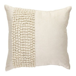 Knots Cream Band Pillow by Bandhini Homewear Design - Decorative Pillows