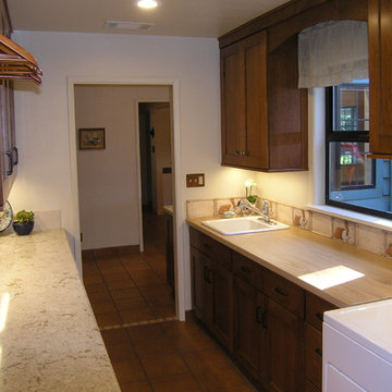 Sally's Custom Cherry Laundry Room with Hand Made Custom Tile