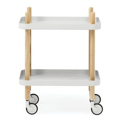 White Block Mobile Side Table by Simon Legald for Normann Copenhagen - Coffee Tables