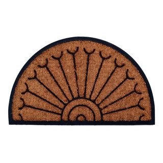 1'5 x 2'5 Indoor/Outdoor Coir Doormat with Border Natural/Black -  Entryways