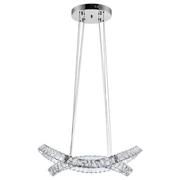 Monroe Crystal Chandelier Integrated LED, Dimmable, Chrome