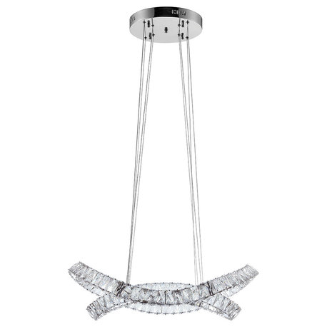 Monroe Crystal Chandelier Integrated LED, Dimmable, Chrome